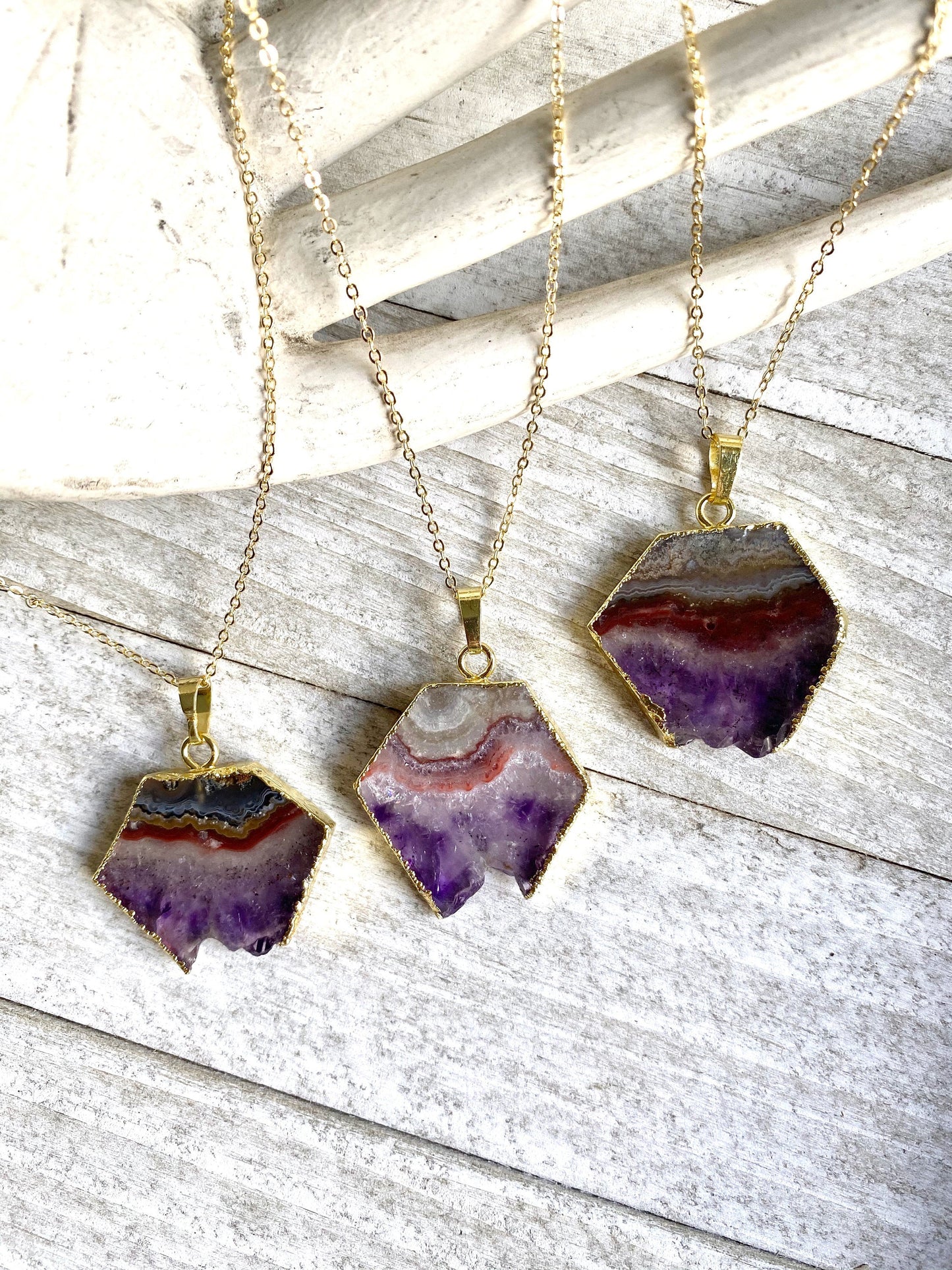 Anteros Amethyst Slice Necklace