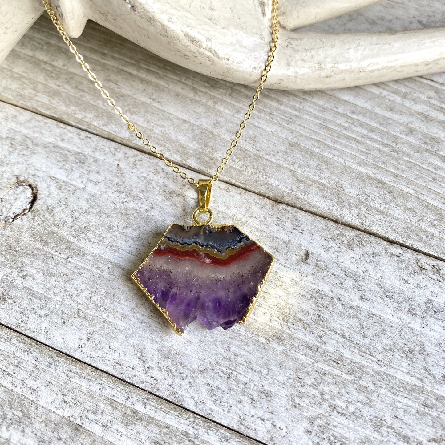 Anteros Amethyst Slice Necklace