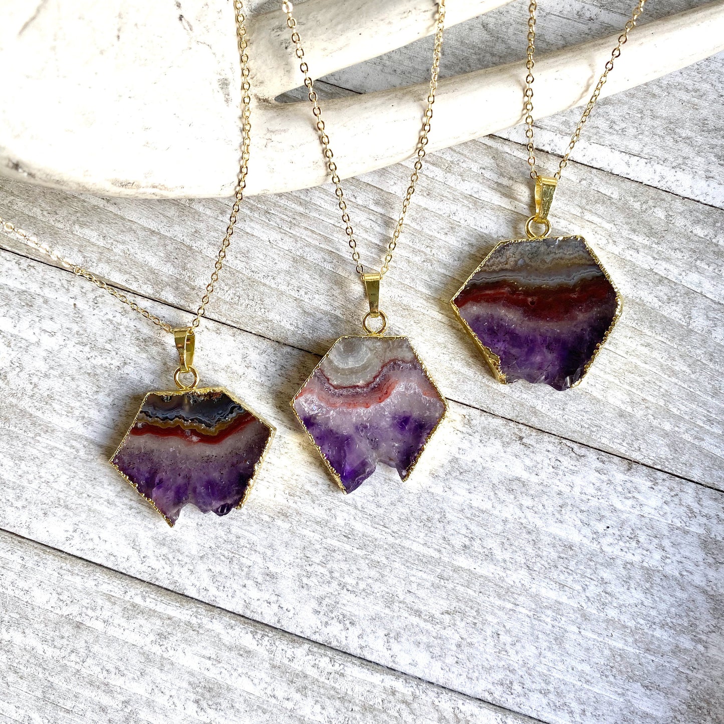 Anteros Amethyst Slice Necklace