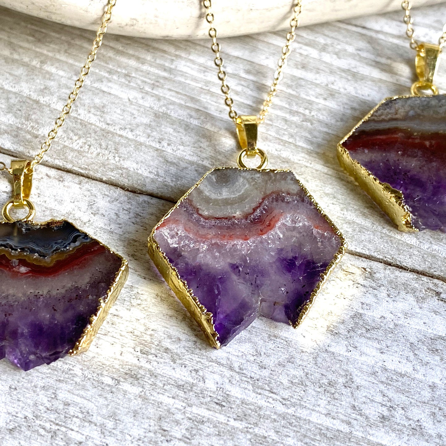 Anteros Amethyst Slice Necklace