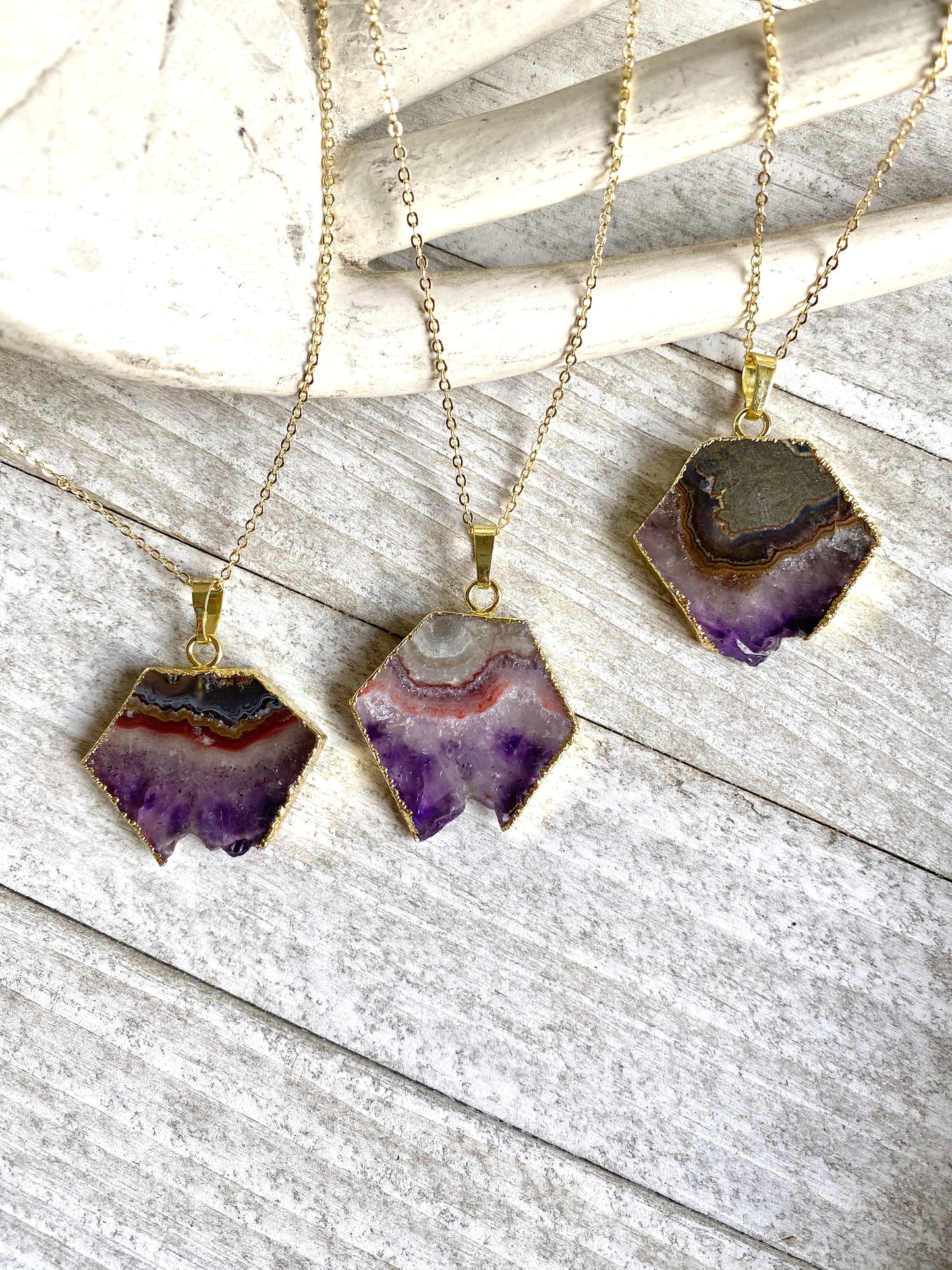 Anteros Amethyst Slice Necklace