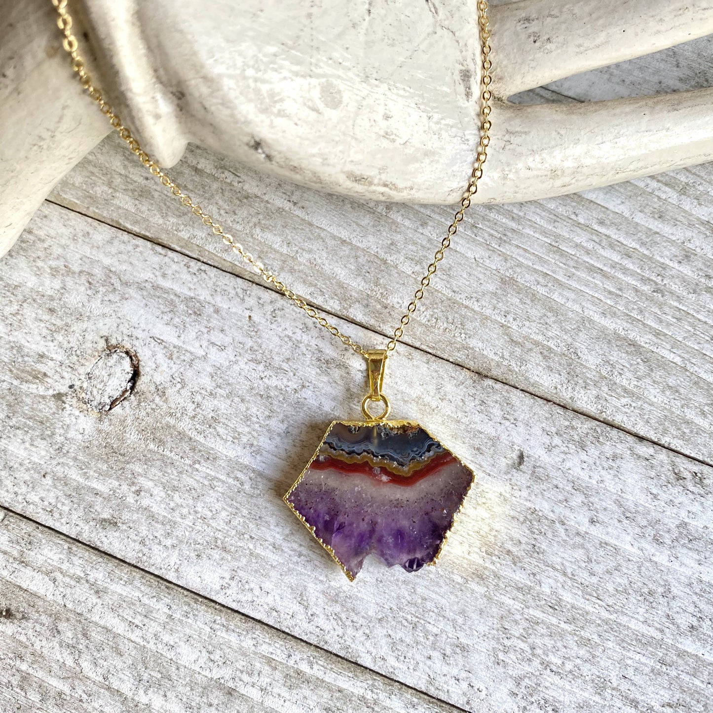 Anteros Amethyst Slice Necklace