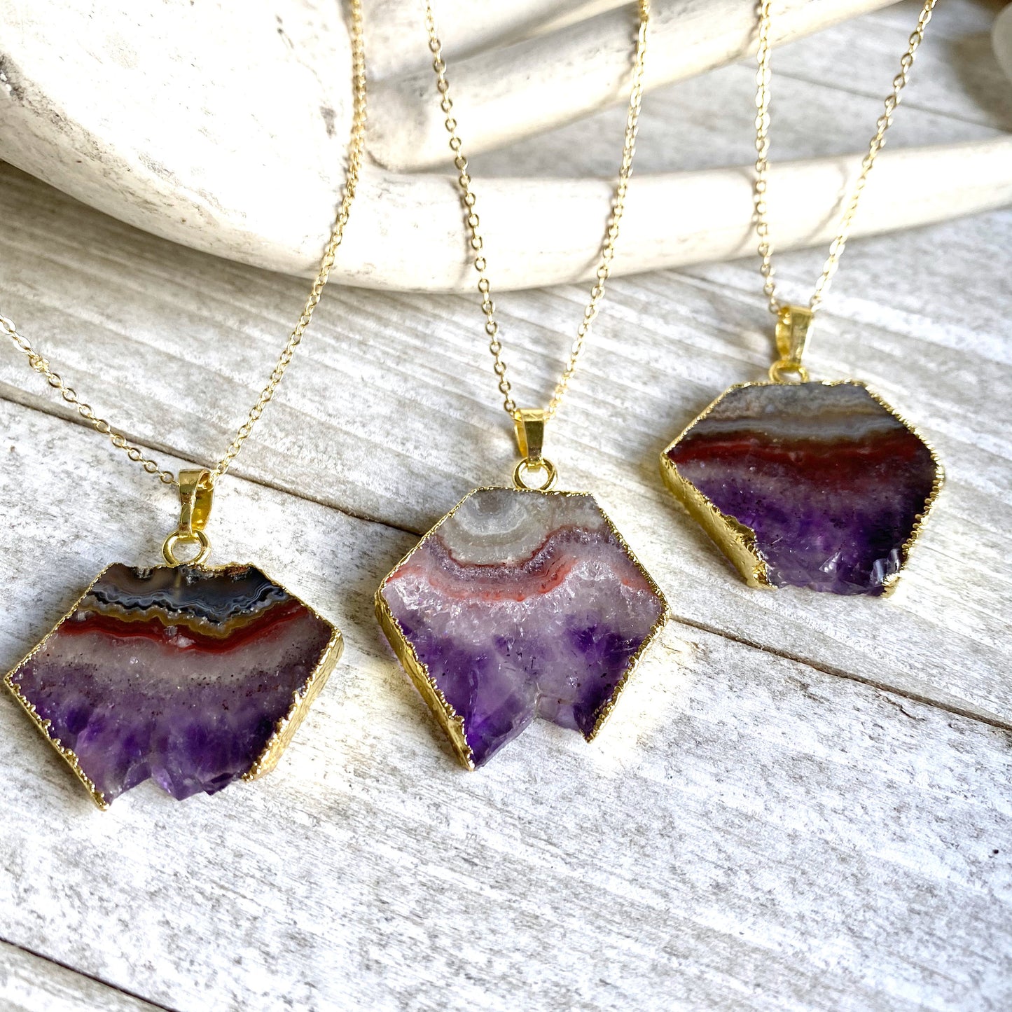 Anteros Amethyst Slice Necklace