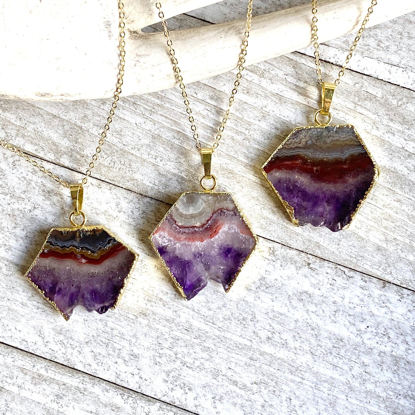 Anteros Amethyst Slice Necklace