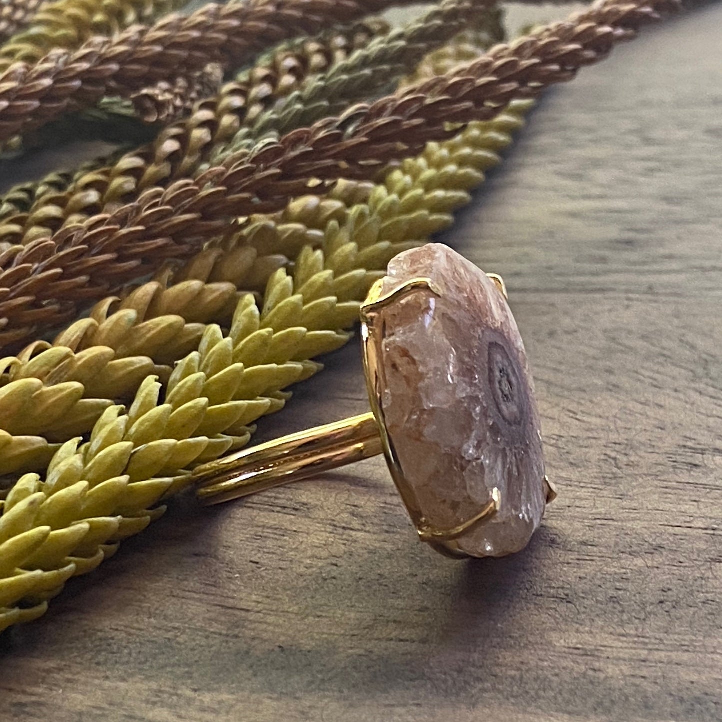 Tan Solar Quartz Ring