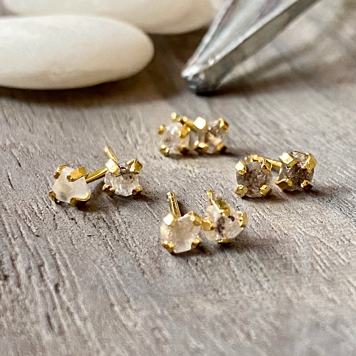 Teensy Herkimer Diamond Earrings