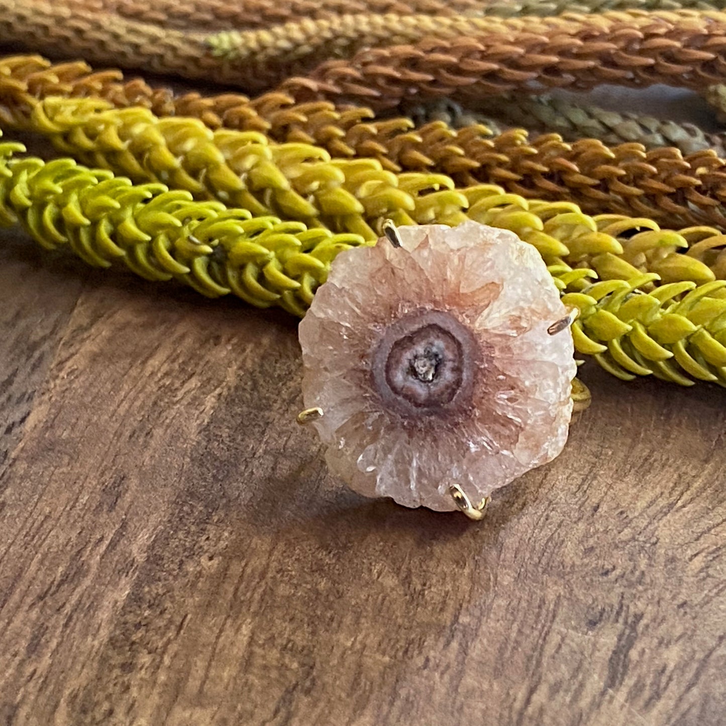 Tan Solar Quartz Ring