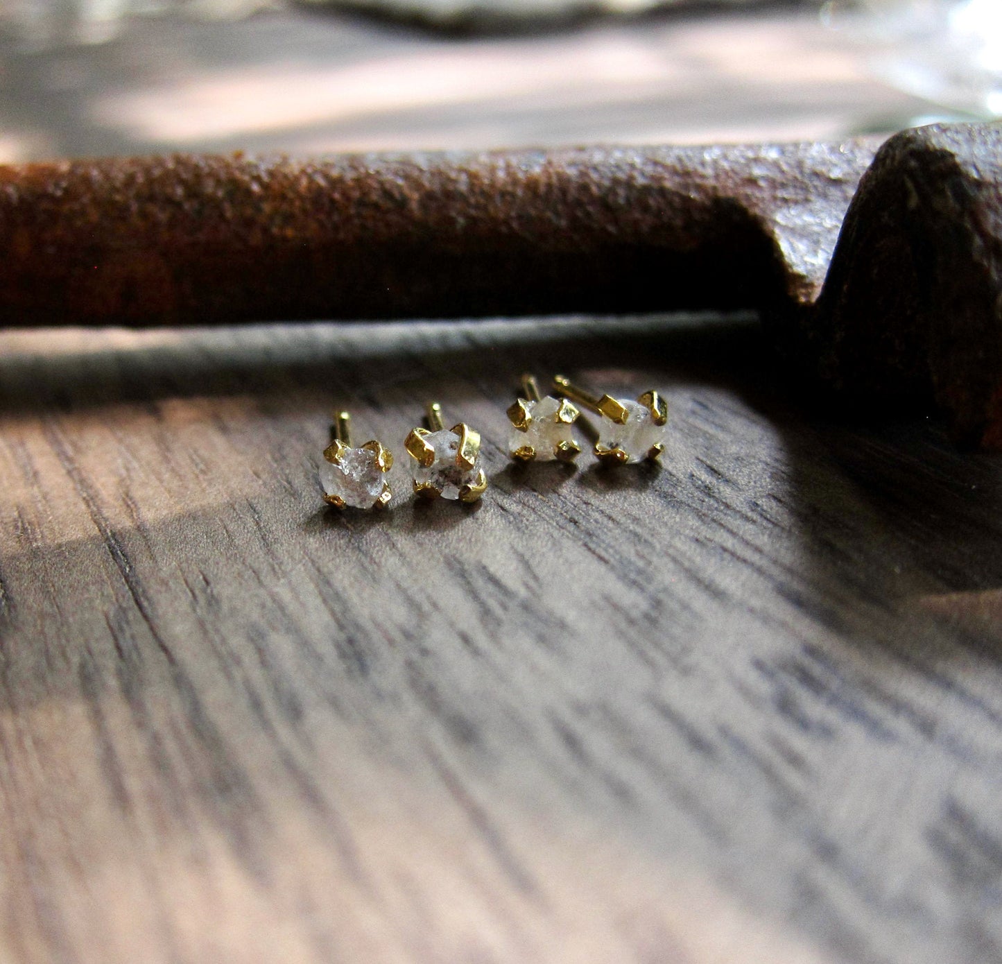 Teensy Herkimer Diamond Earrings