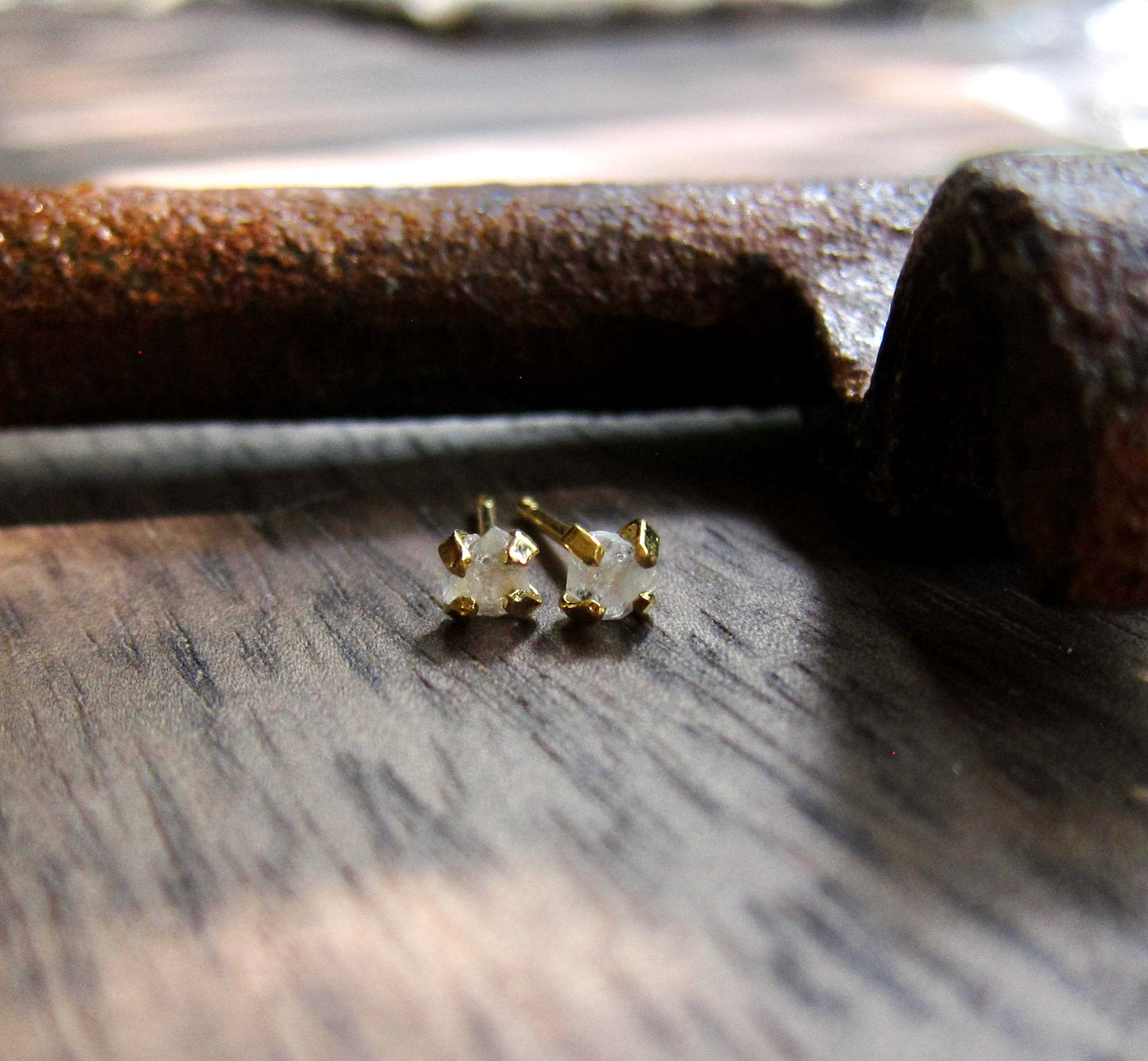 Teensy Herkimer Diamond Earrings