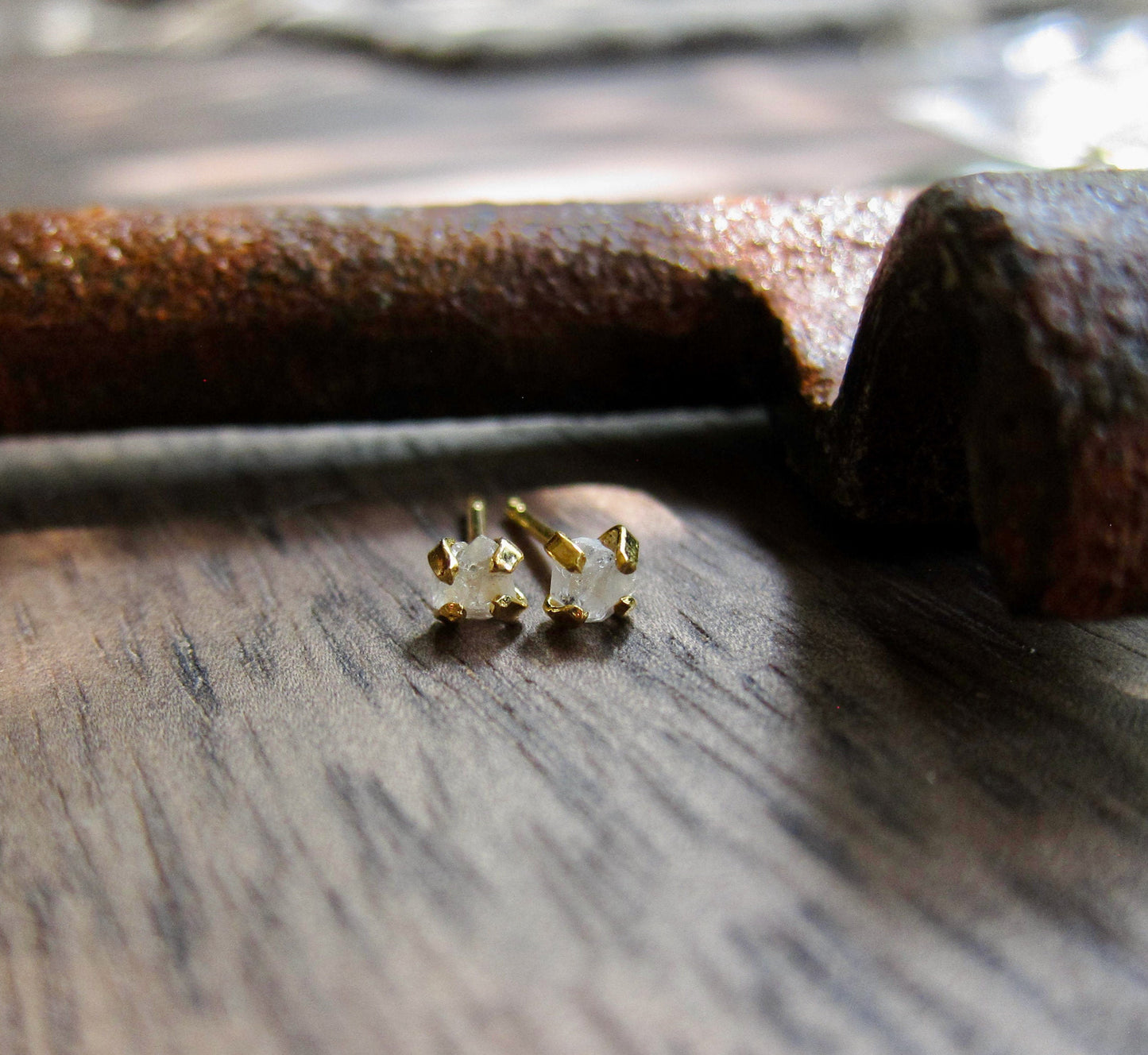 Teensy Herkimer Diamond Earrings