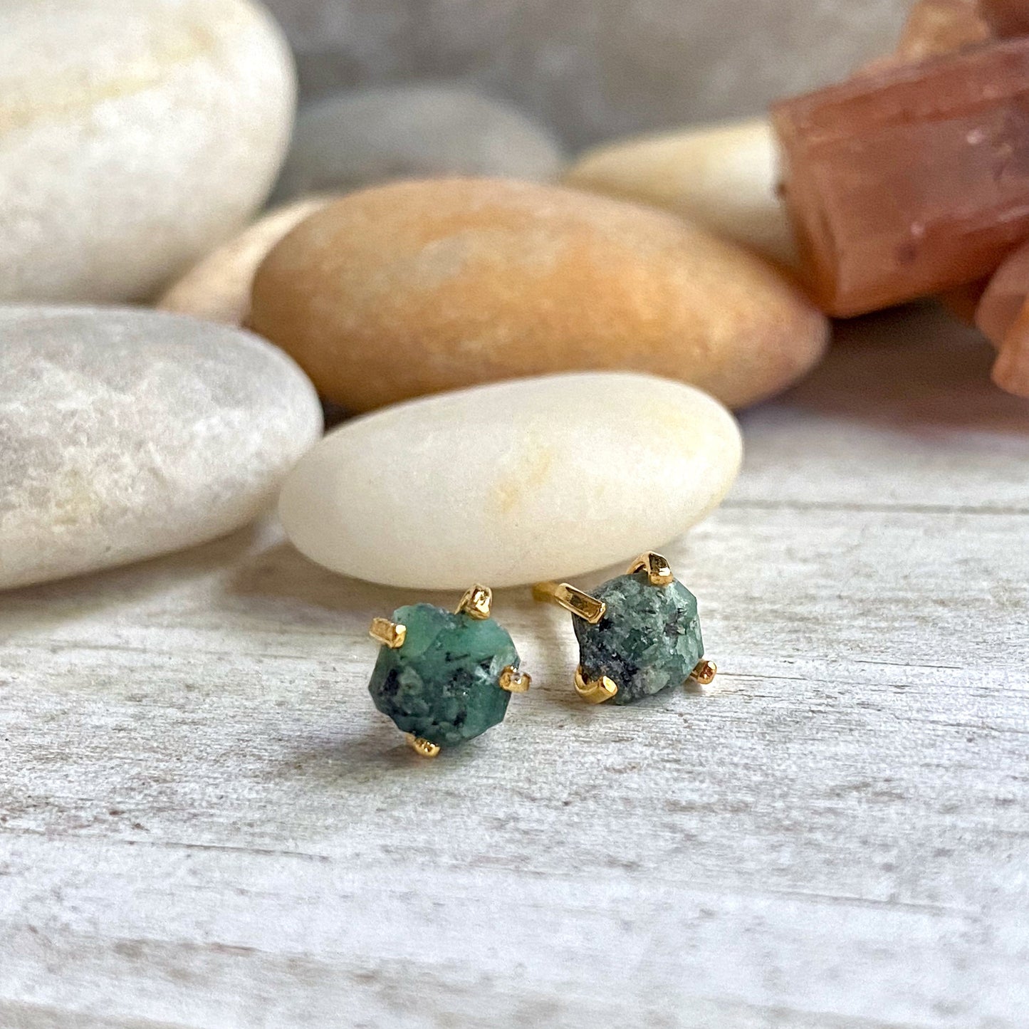 Ellara Dainty Emerald Earrings