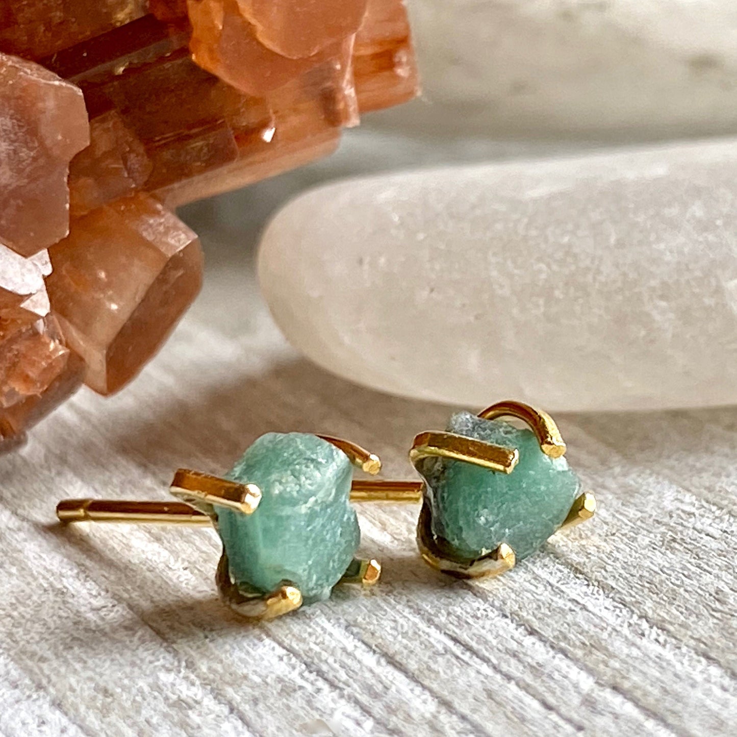 Ellara Dainty Emerald Earrings