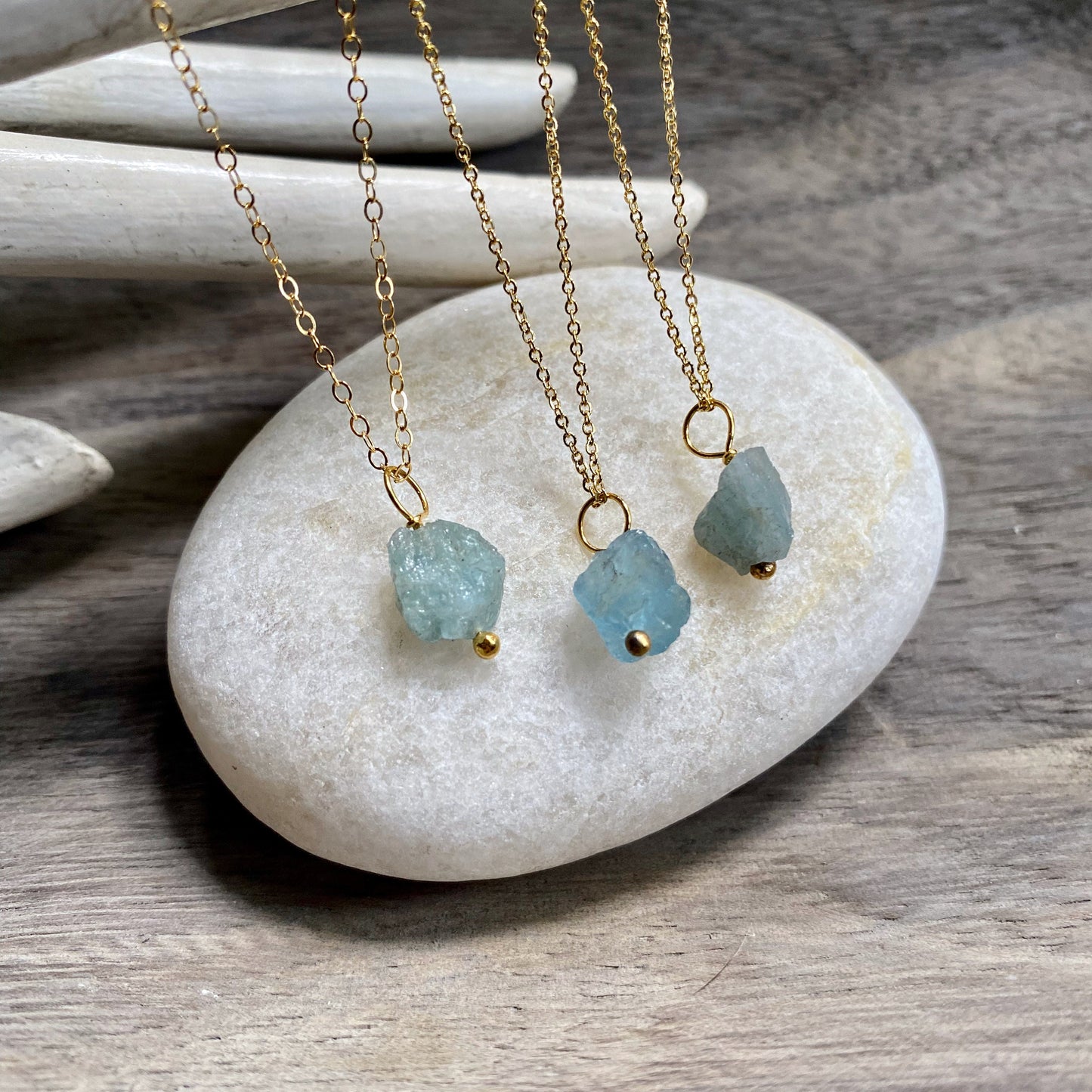 Aquamarine Nugget  Necklace