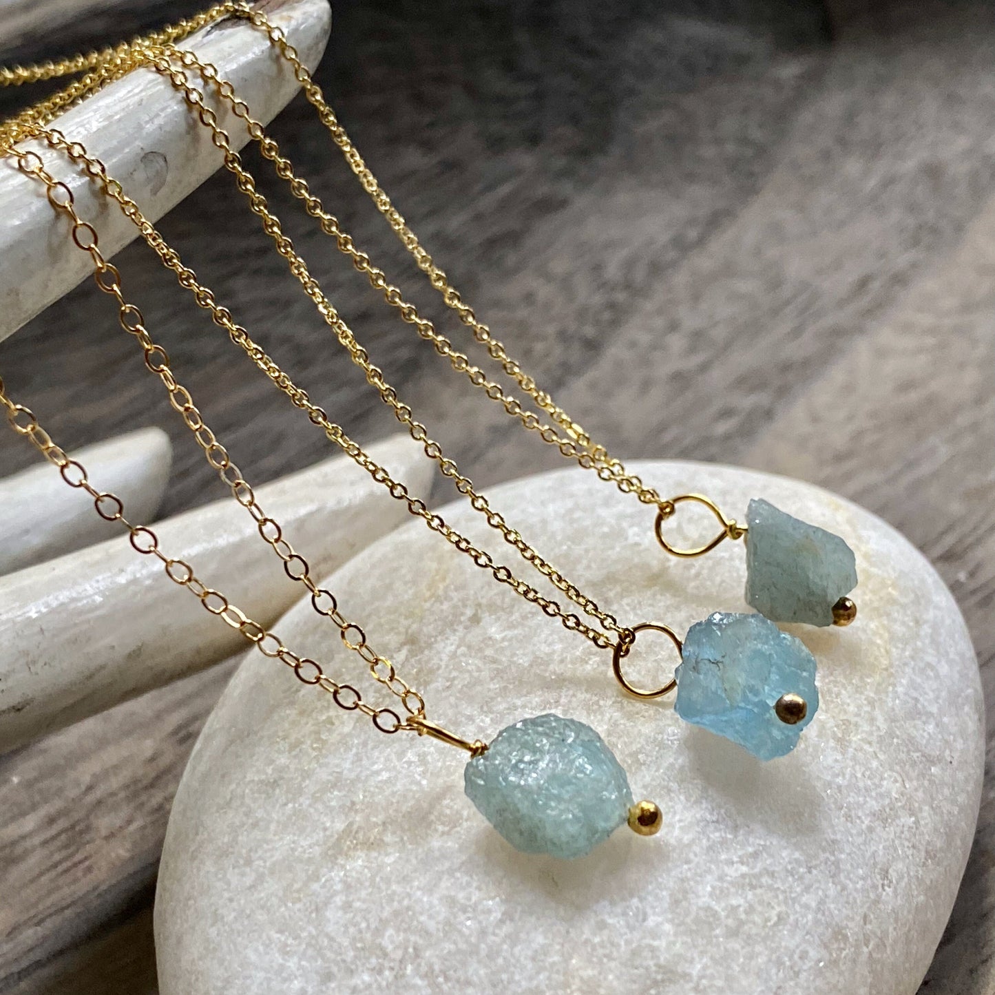 Aquamarine Nugget  Necklace