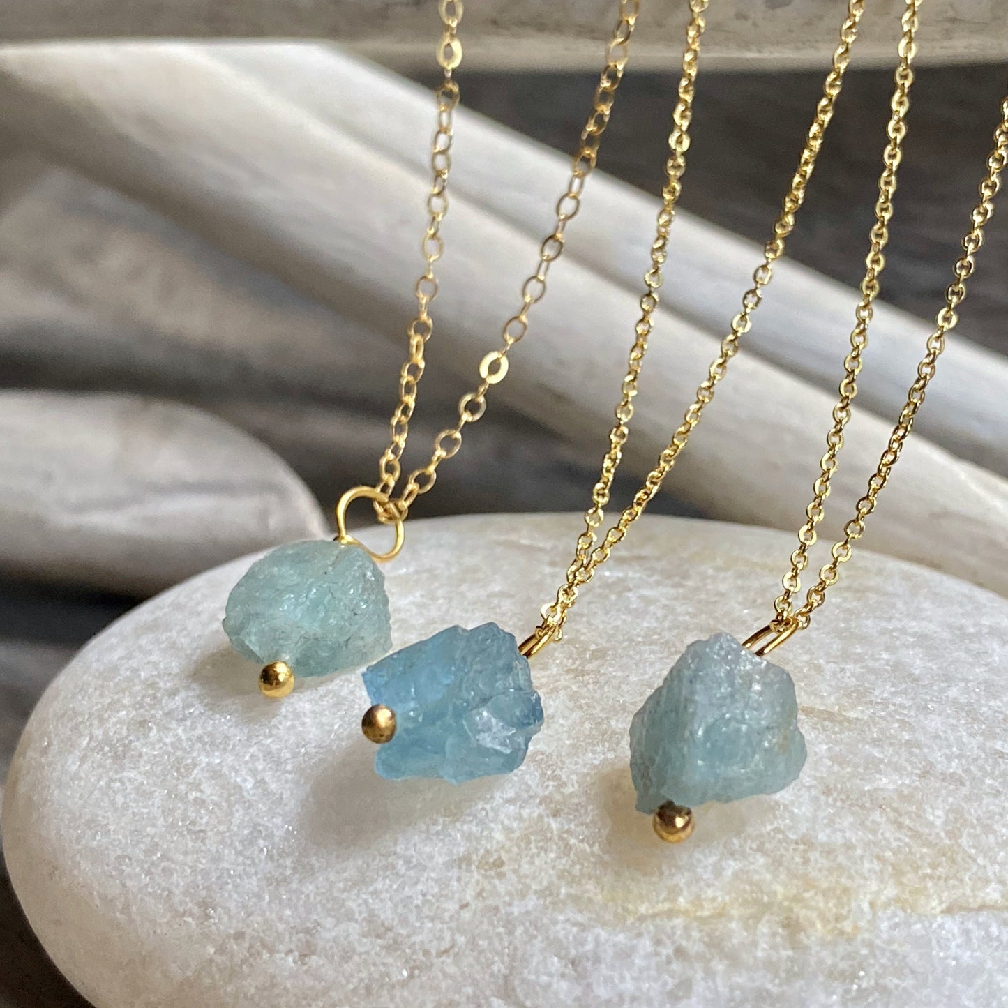 Aquamarine Nugget  Necklace