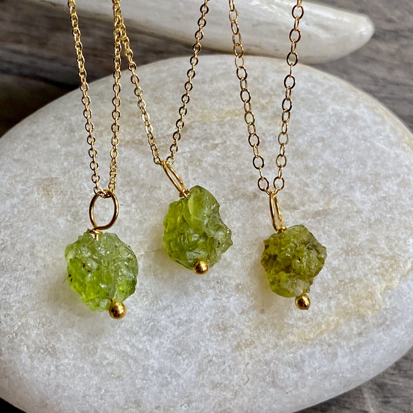 Peridot Nugget Necklace