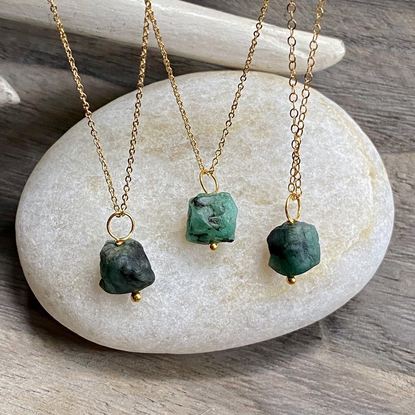 Elderama Emerald Nugget Necklace