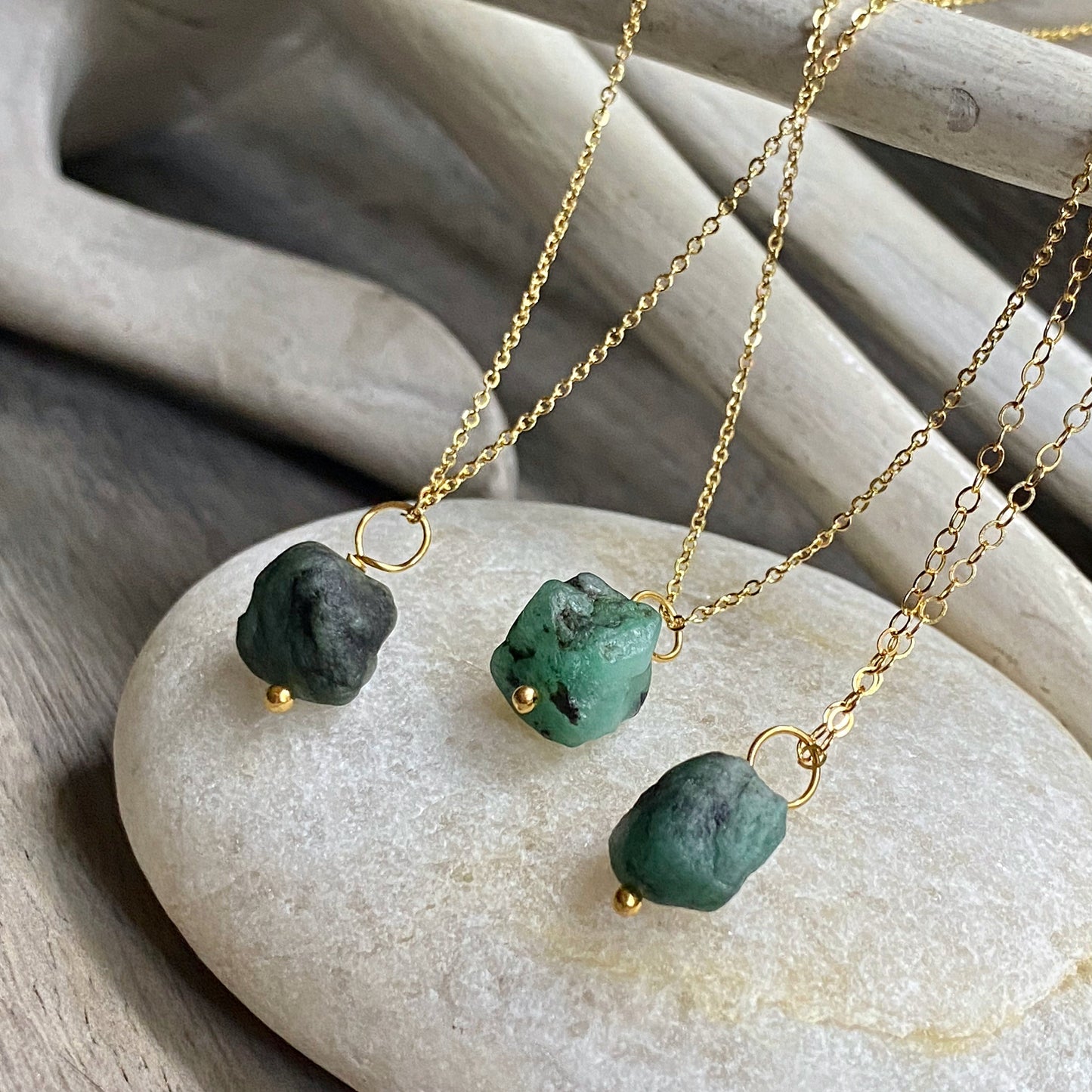 Elderama Emerald Nugget Necklace