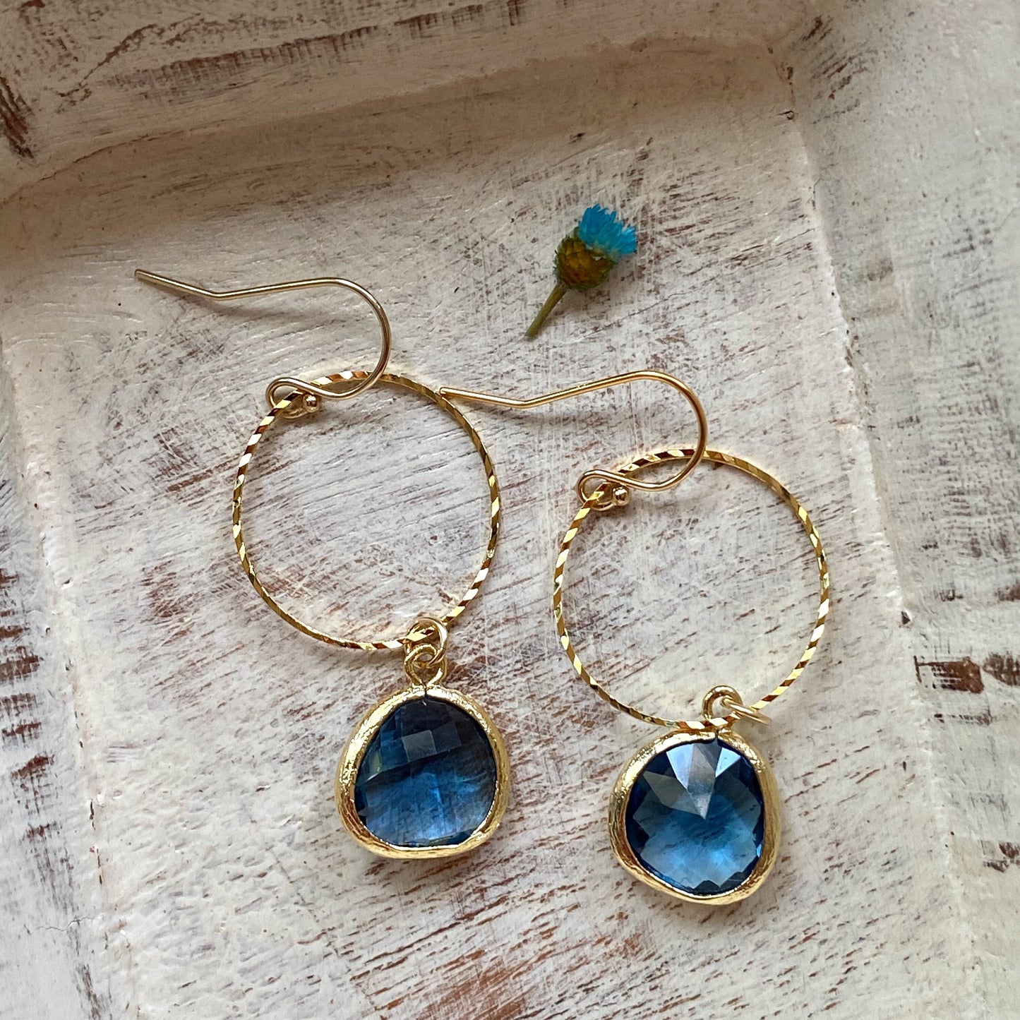 Sapphire Crystal Drop Earrings