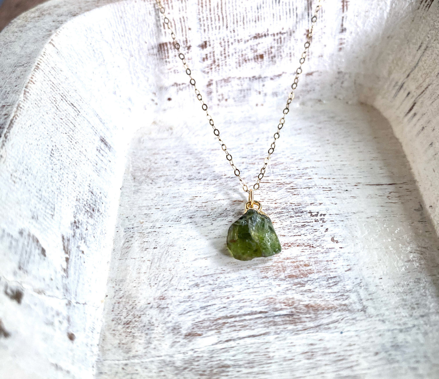 Positana Raw Peridot Necklace