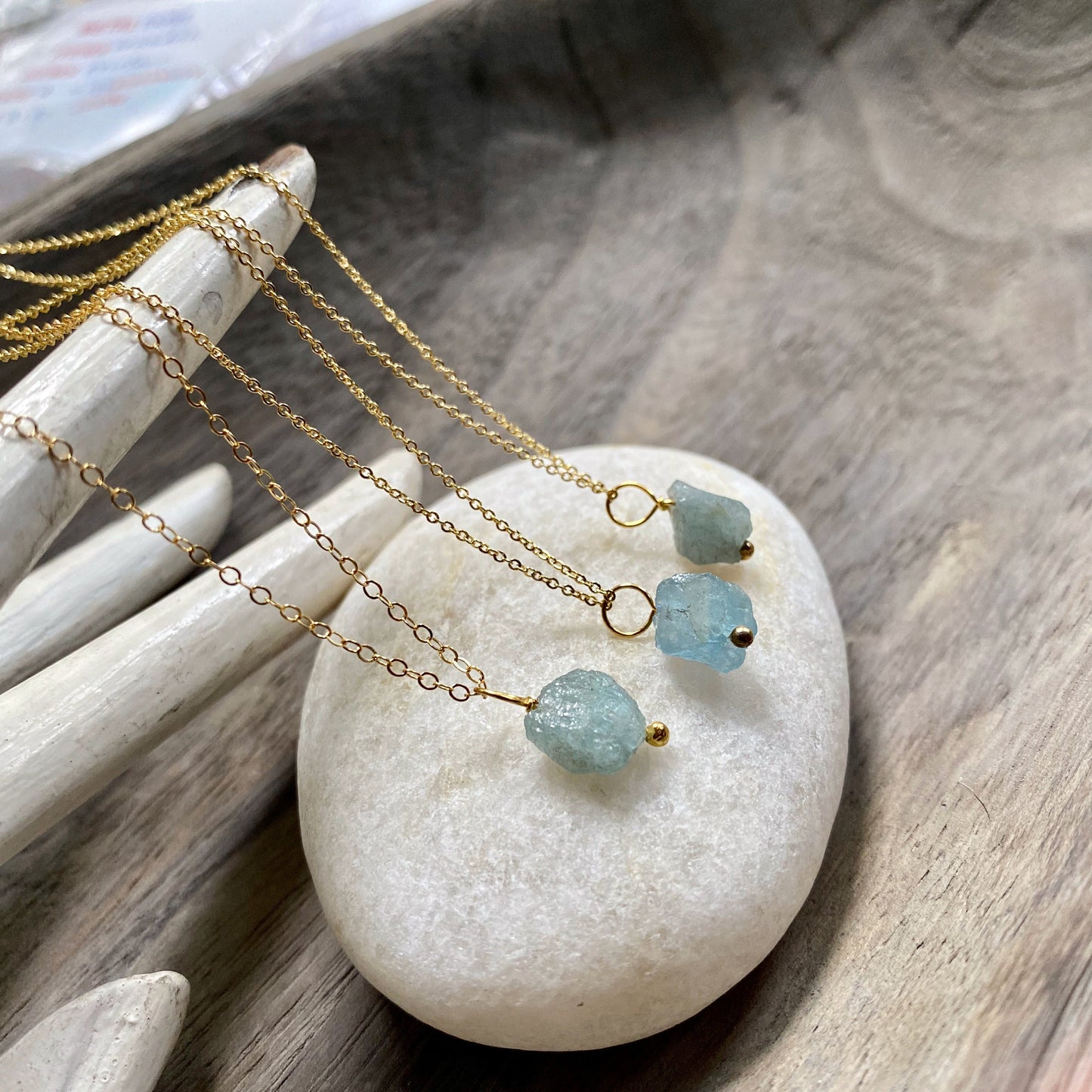 Aquamarine Nugget  Necklace