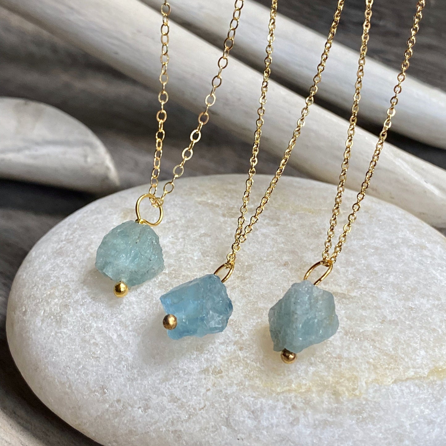 Aquamarine Nugget  Necklace