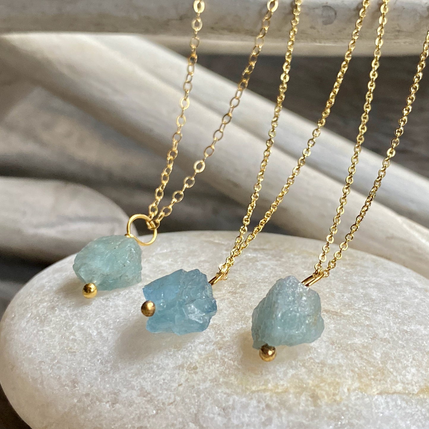 Aquamarine Nugget  Necklace