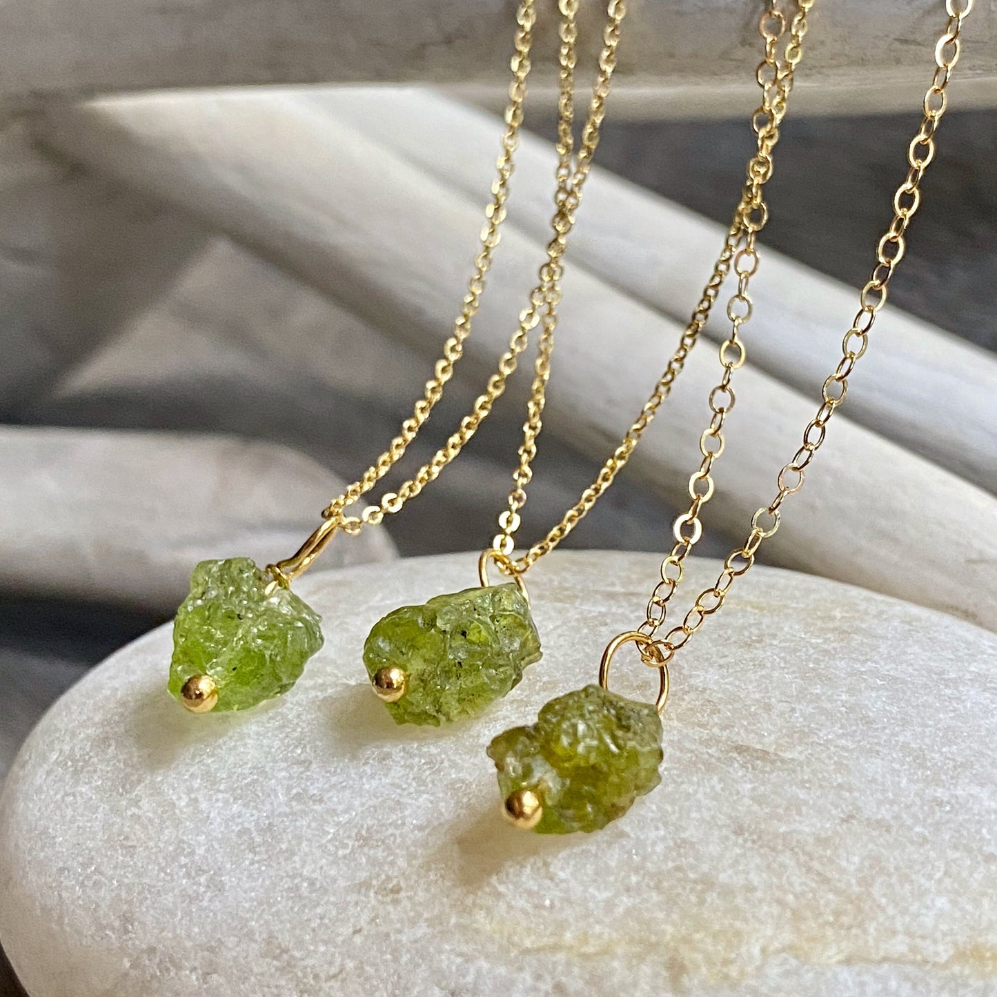 Peridot Nugget Necklace