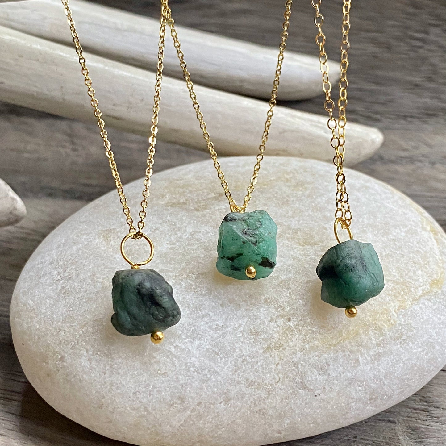 Elderama Emerald Nugget Necklace