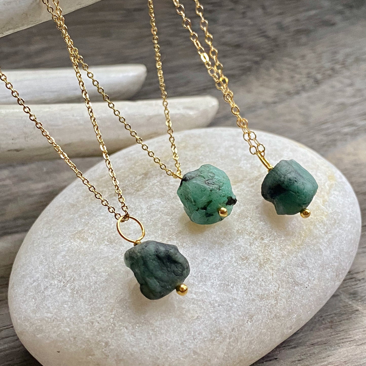 Elderama Emerald Nugget Necklace