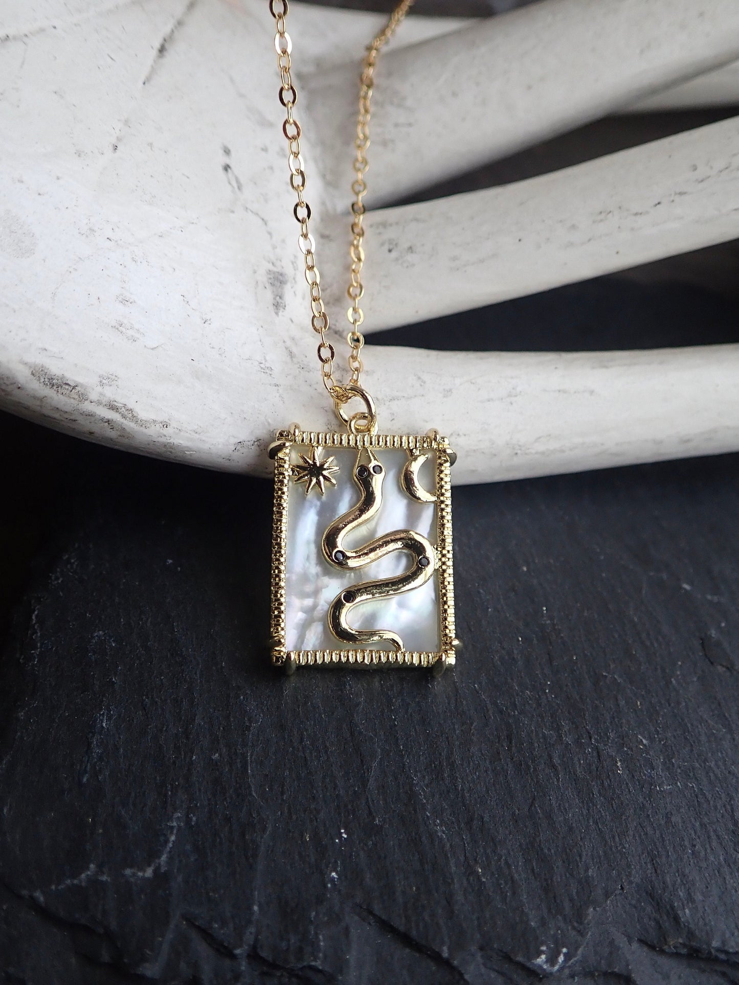 Cleo Esoteric Snake Charm Necklace