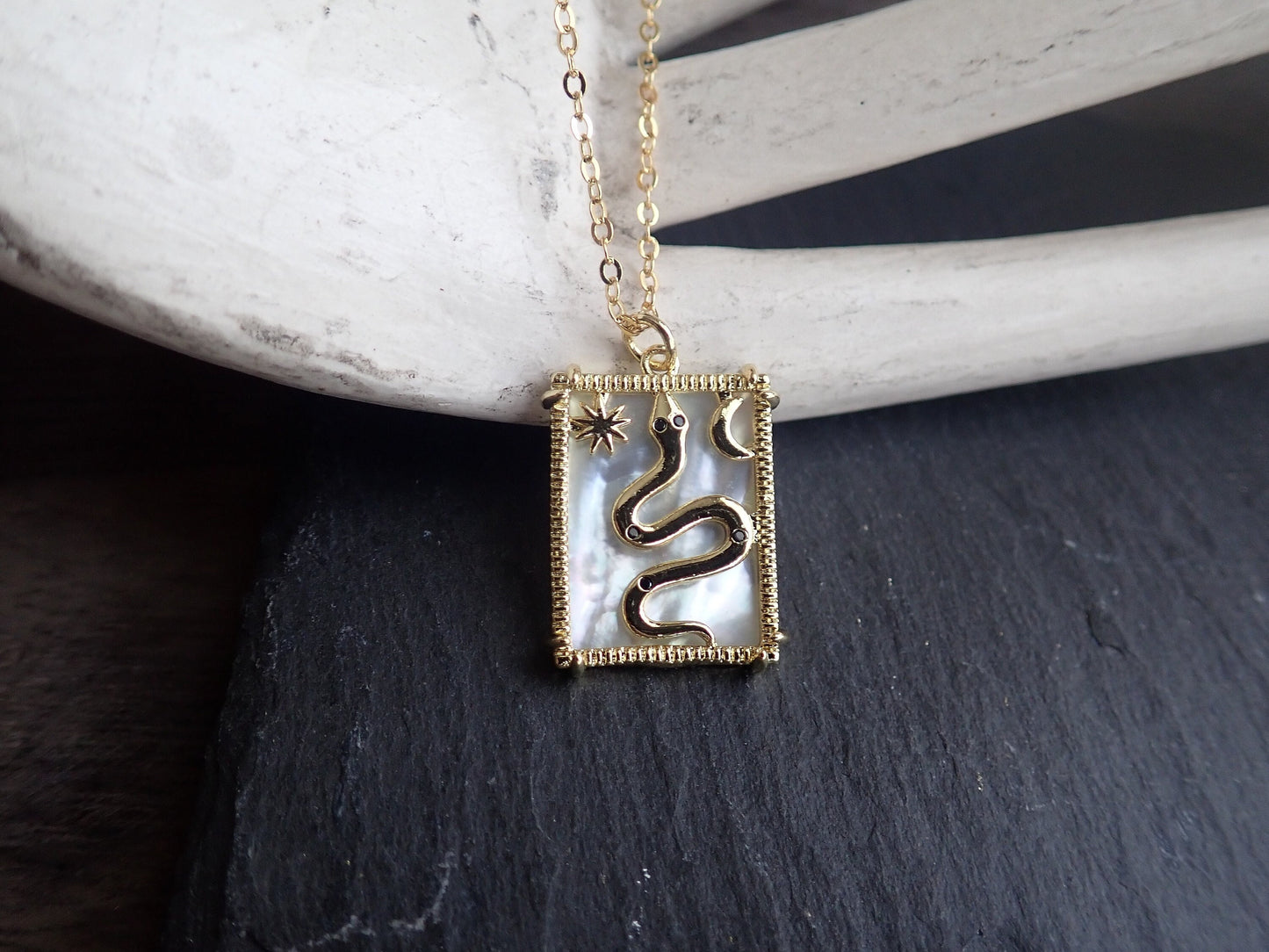 Cleo Esoteric Snake Charm Necklace