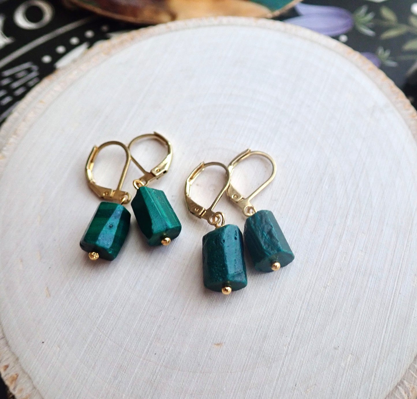 Miranda Malachite Dangle Earrings