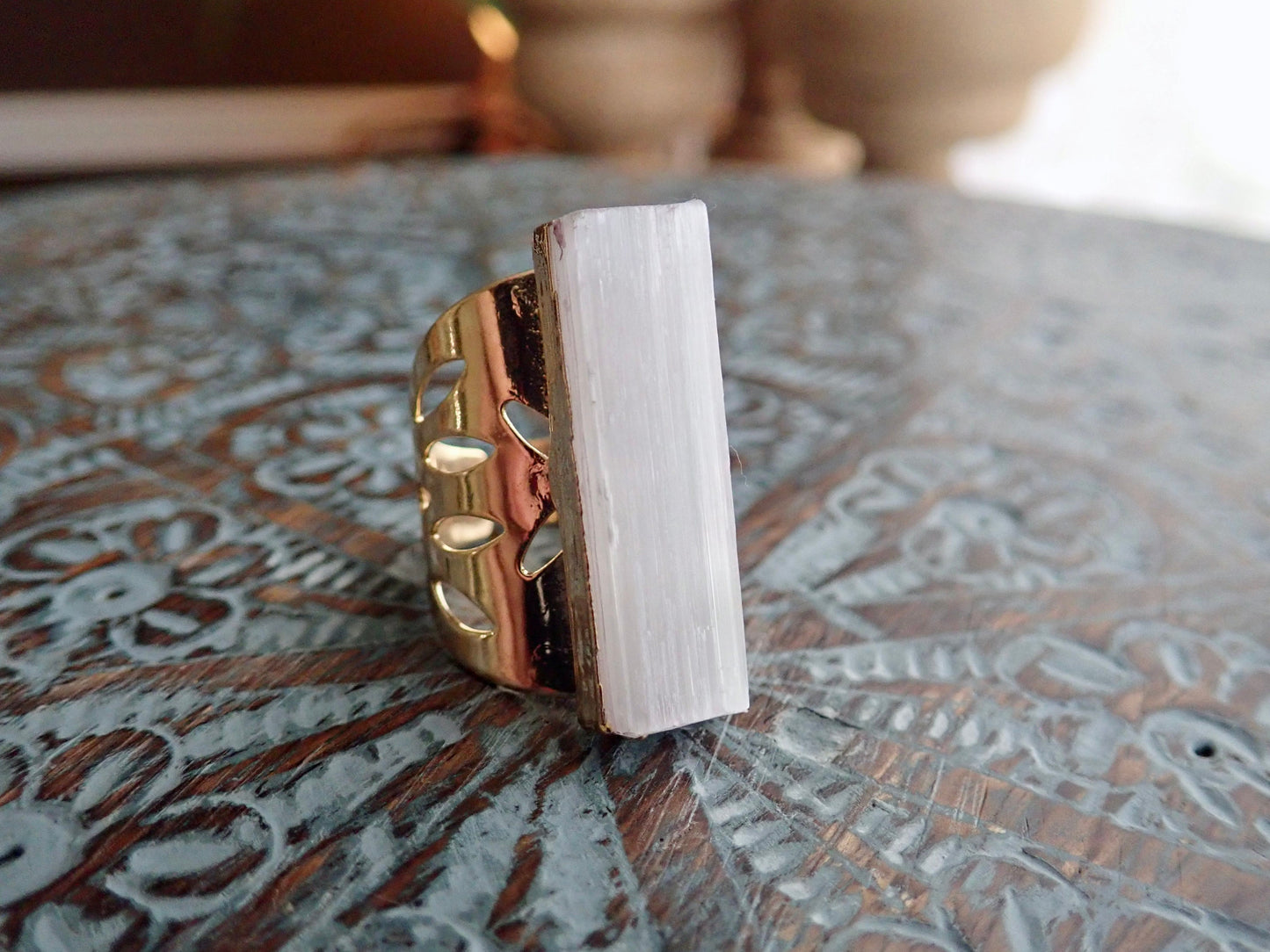 Staci Selenite Ring