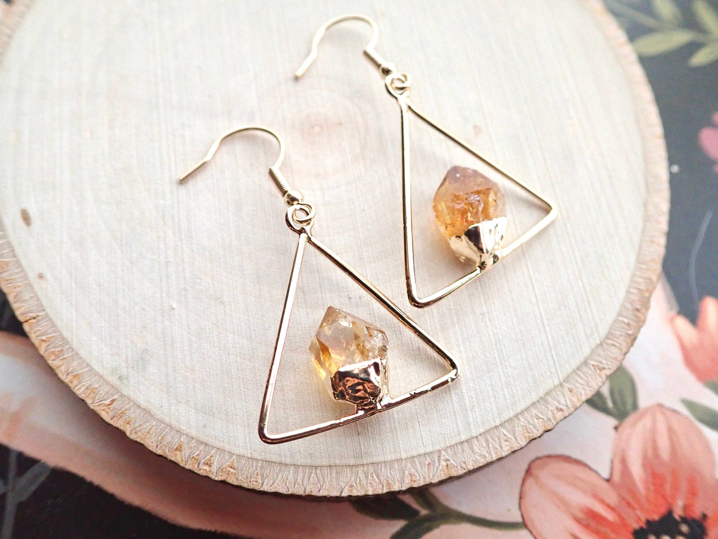 Sunbelt Raw Citrine Dangle Earrings