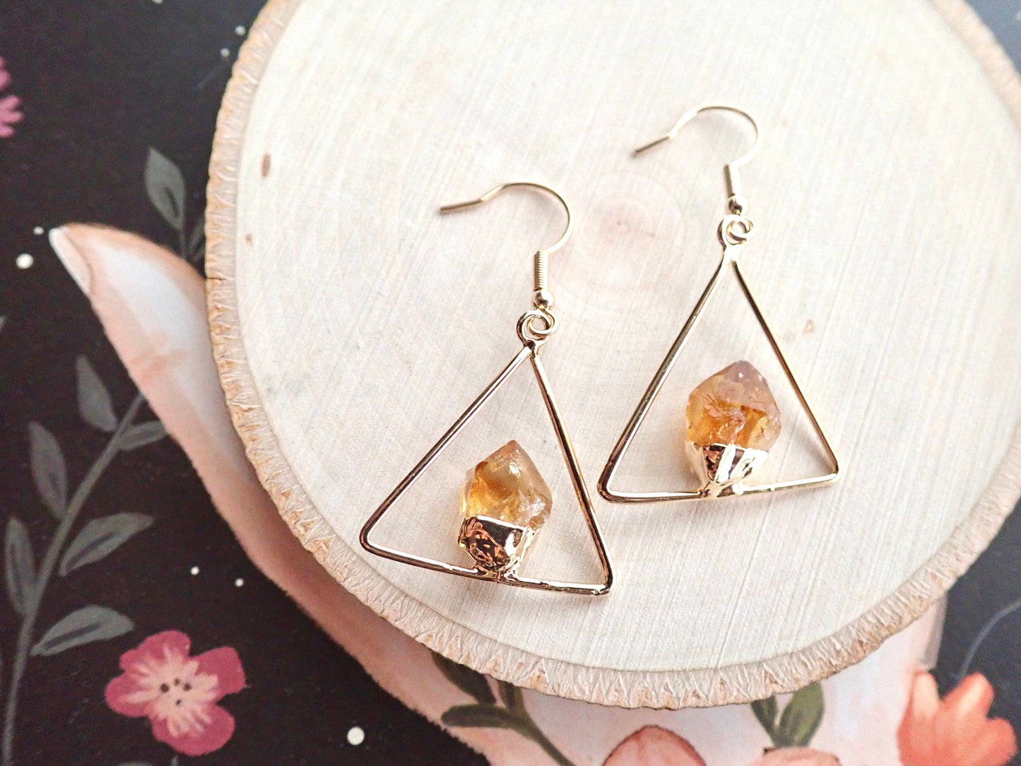 Sunbelt Raw Citrine Dangle Earrings