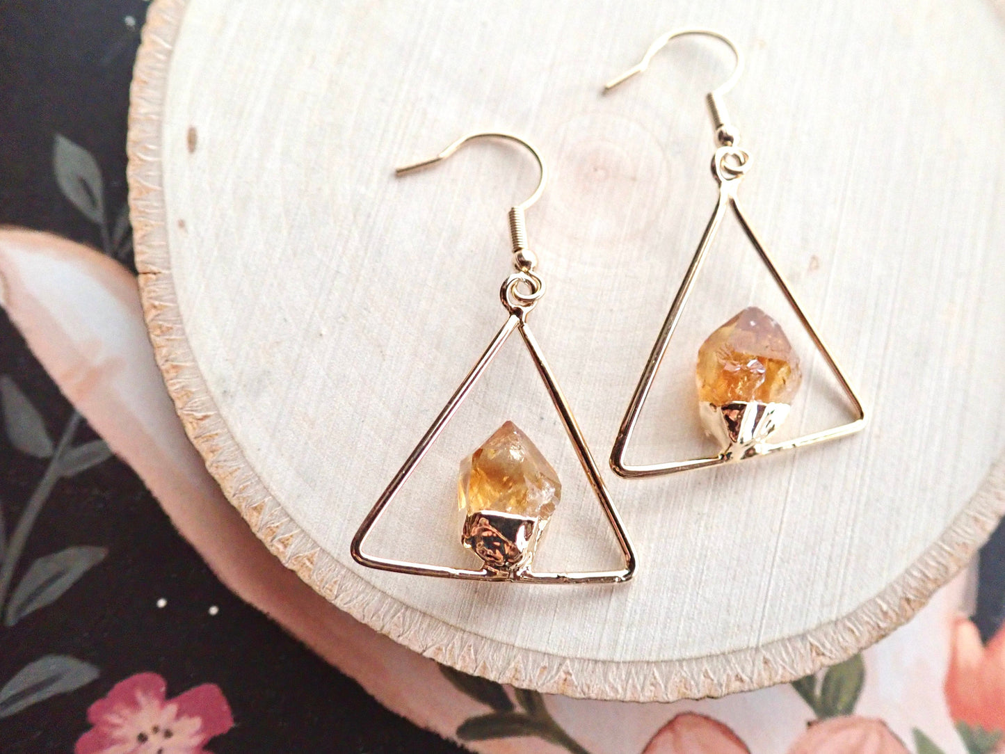 Sunbelt Raw Citrine Dangle Earrings