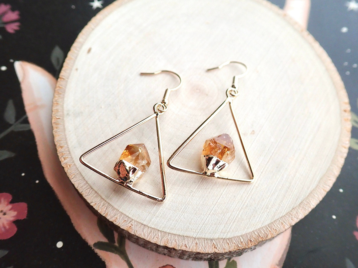 Sunbelt Raw Citrine Dangle Earrings