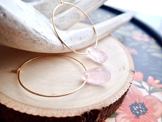 Cochina Rose Quartz Earrings