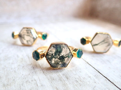Mylos Moss Agate Ring