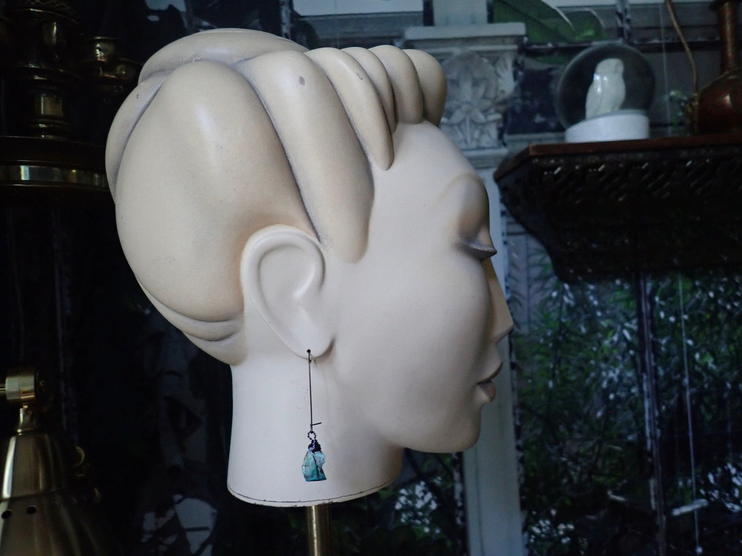 Rustic Long Turquoise Earrings
