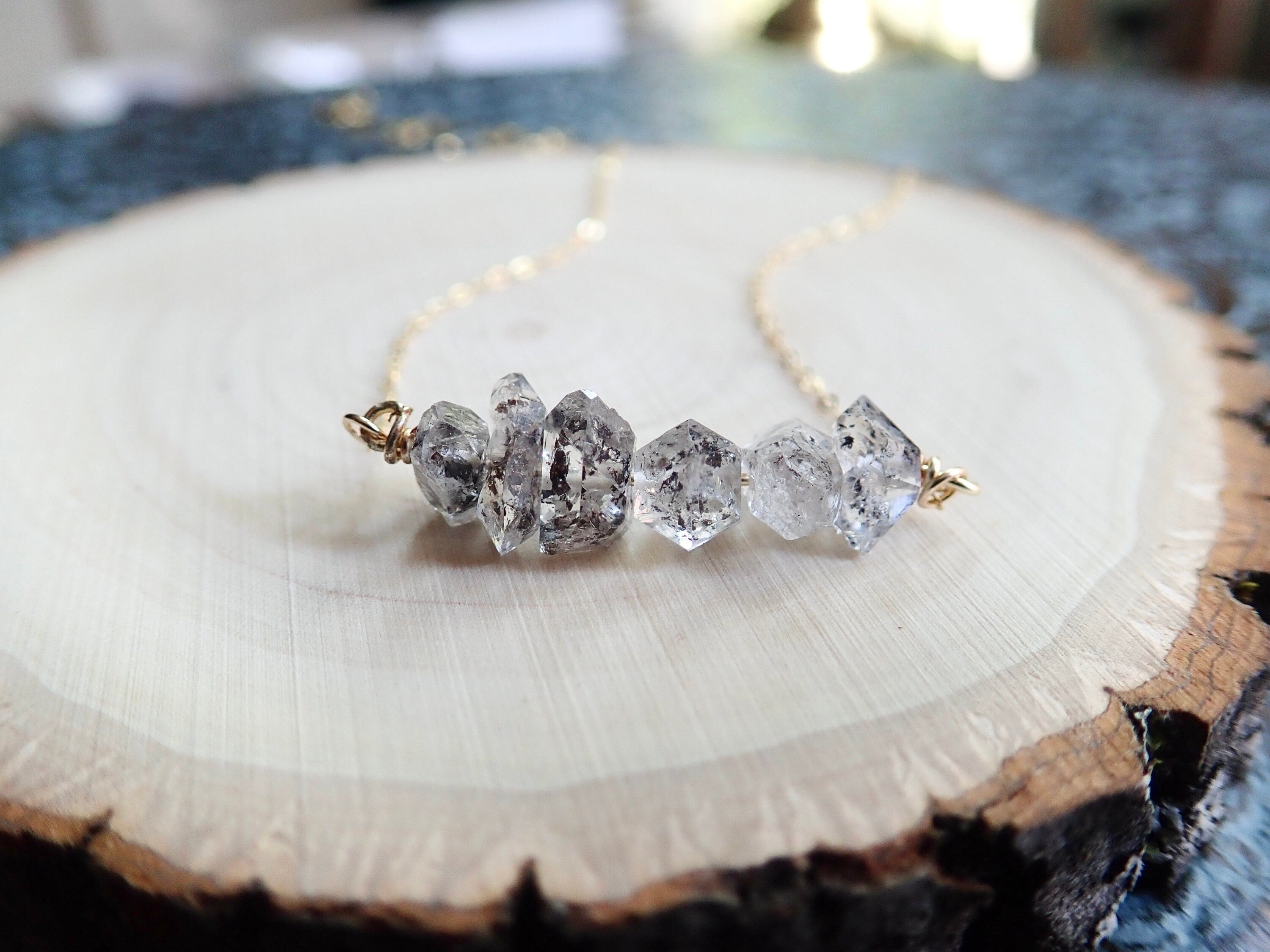 Raw Herkimer Diamond Necklace | Healing Stones | Women's Jewelry – Leslie  Francesca Designs