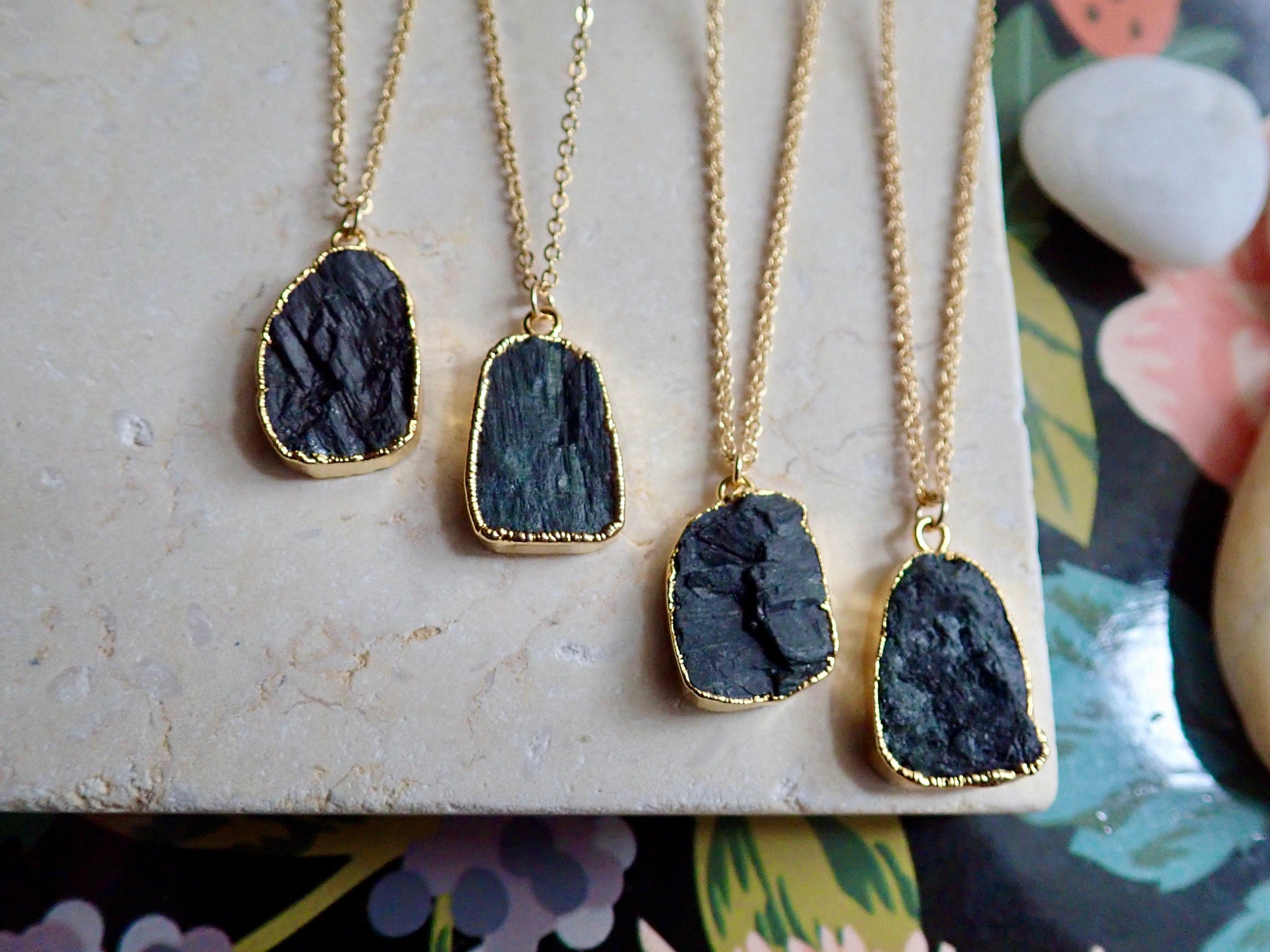 Gold black clearance tourmaline necklace