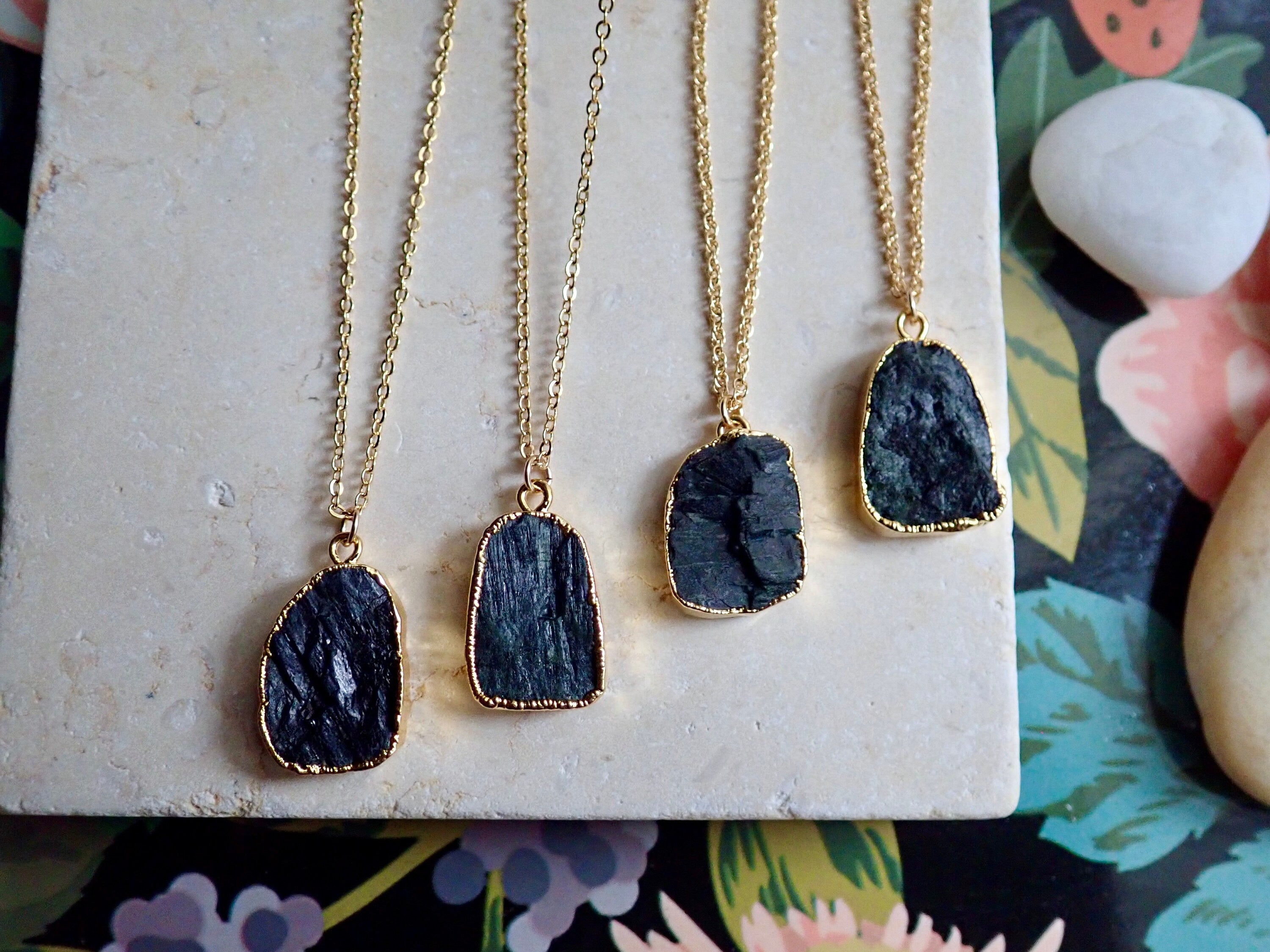 Black Tourmaline Point Necklace | Protection | Blooming Lotus Jewelry