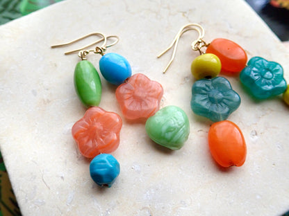 Clamatis Colorful Glass Earrings