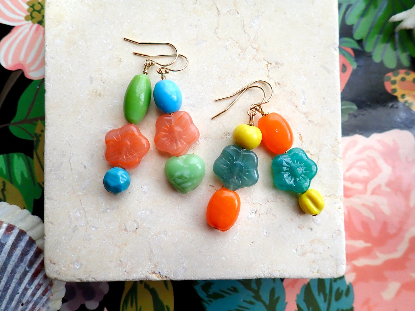 Clamatis Colorful Glass Earrings