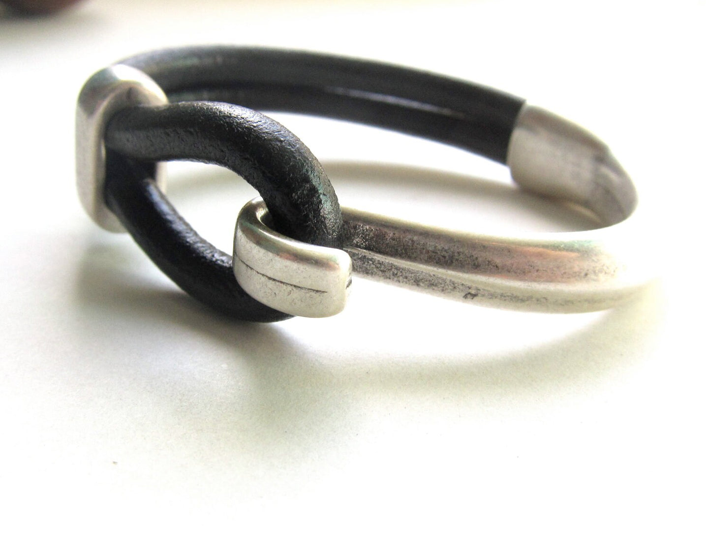 Essex Mens Leather Bracelet