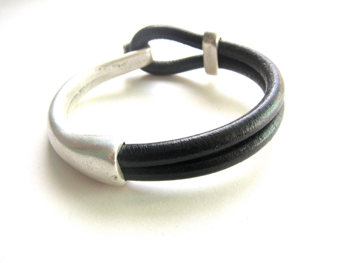 Essex Mens Leather Bracelet