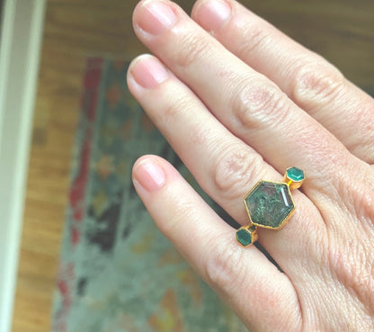 Mylos Moss Agate Ring