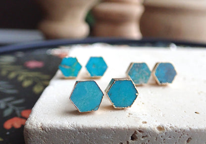 Tesserae Turquoise Stud Earrings